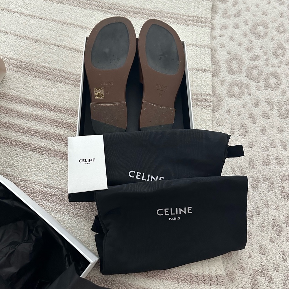 Celine Brown Leather Criss Cross Slide Sandals. Size 38 - Picture 7 of 8